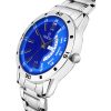 Blue Dial & Silver Chain Analog Watch For Men