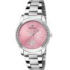 Pink Dial & Silver Chain Analog Watch For Women