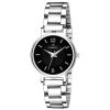 Black Dial & Silver Chain Watch For Women