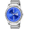 Blue Dial & Silver Chain Watch For Men