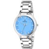 Blue Dial & Silver Chain Watch For Women
