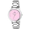Pink Dial & Silver Chain Watch For Women (FS-L138-PKCH)